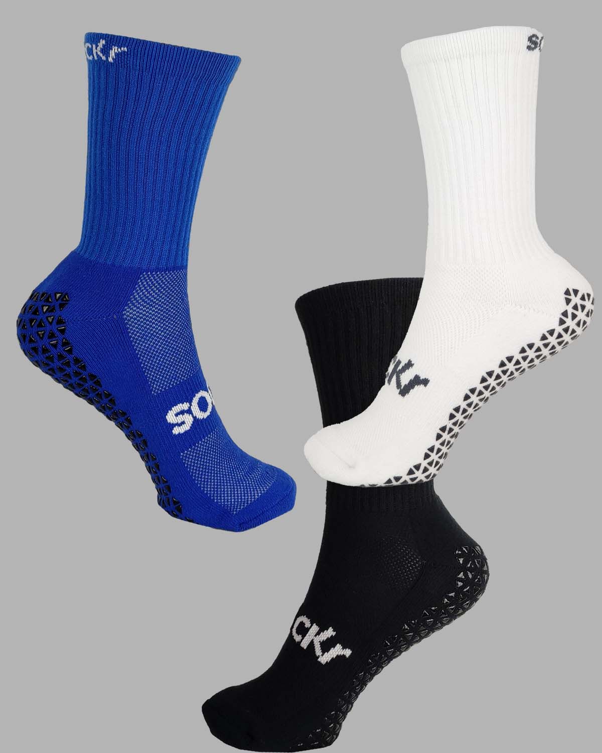 Sockr Gripsocken Blau Schwarz Weiss